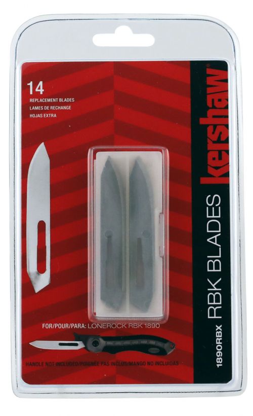 Kershaw LoneRock RBK Replacement Blades 2.75 60A Stainless Steel Satin Blade Pack of 14