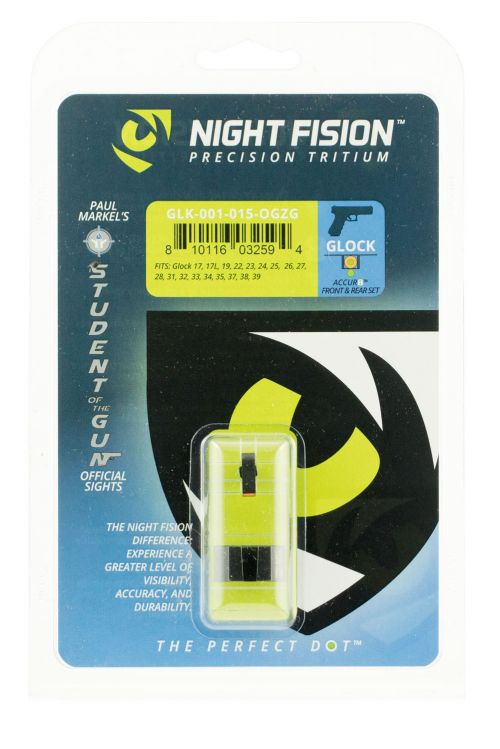 Night Fision Perfect Dot Student of the Gun Accur8 Set for Glock Tritium Handgun Sights