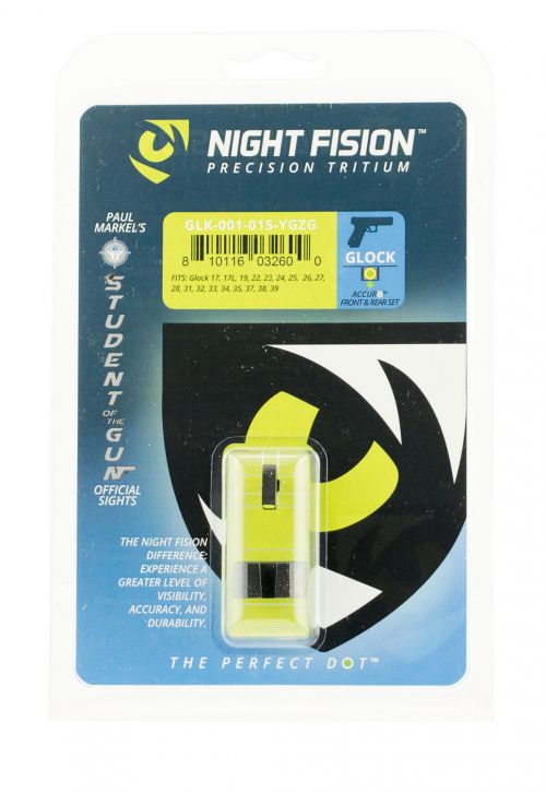 Night Fision Perfect Dot Student of the Gun Accur8 Set for Glock Green/White Tritium Handgun Sights