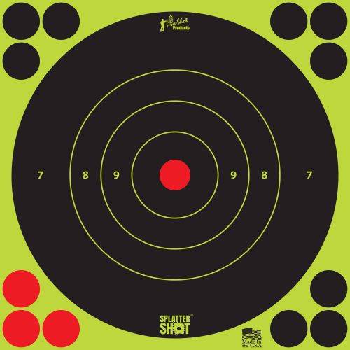 Pro-Shot SplatterShot Self-Adhesive Paper 8 Bullseye Black/Green 6 Per Pack