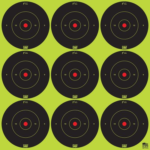 Pro-Shot SplatterShot Self-Adhesive Paper 2 Bullseye Yellow/Black 12 Per Pack