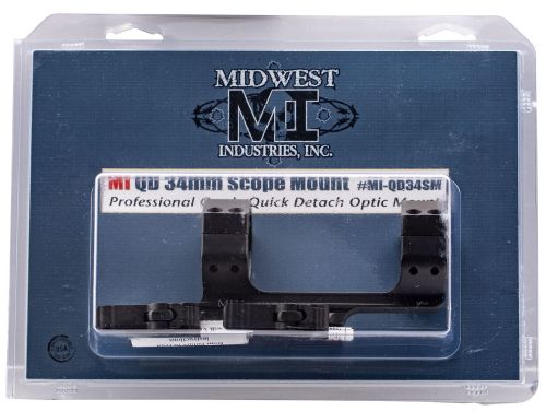 MIDWEST INDUSTRIES INC Quick Detach 1-Pc Base & Ring Combo 34mm Black Finish