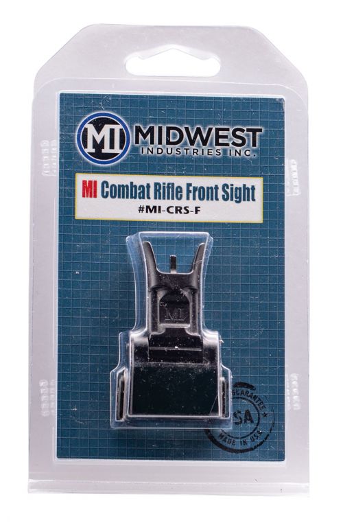 Midwest Industries Combat Rifle Front Sight AR-15, M4, M16 Black Hardcoat Anodized Flip Up Steel/Aluminum