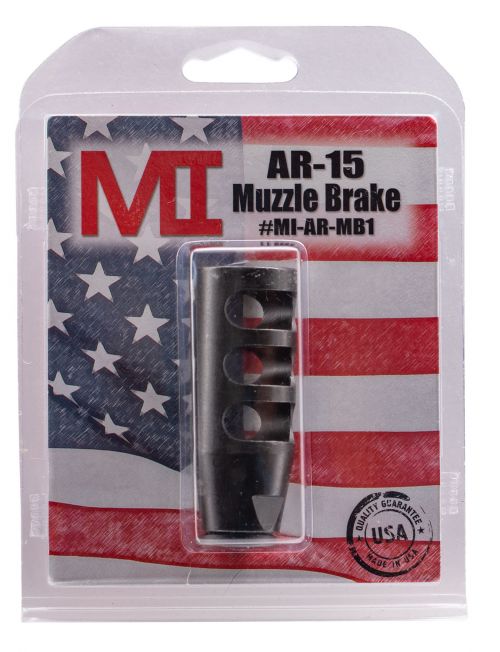Midwest Industries AR Muzzle Break 5.56x45mm NATO 1/2-28 tpi Black Phosphate Steel