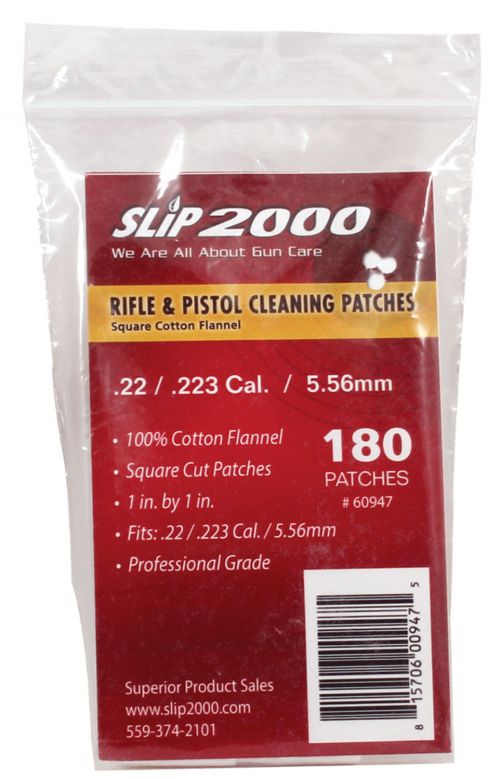 SLIP 2000 Rifle and Handgun Cleaning Patches .22/.223/5.56x45mm NATO 1 x 1 180 Per Bag