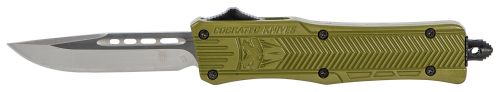 Cobra Tec Knives CTK-1 Small 2.75 Drop Point Plain D2 Steel OD Green Aluminum Handle OTF