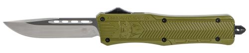 Cobra Tec Knives CTK-1 Medium 3 Drop Point Plain D2 Steel OD Green Aluminum Handle OTF