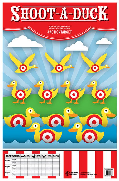 Action Target Action Shoot-A-Duck Ducks Hanging Paper Target 23 x 35 100 Per Box