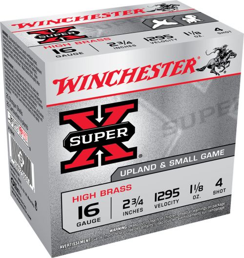 Winchester Ammo Super X High Brass 16 Gauge 2.75 1 1/8 oz 4 Round 25 Bx/ 10 Cs