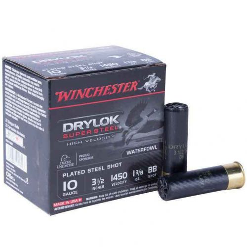 Winchester Ammo Drylock Super Steel Magnum 10 Gauge 3.5 1 3/8 oz BB Shot 25 Bx/ 10 Cs