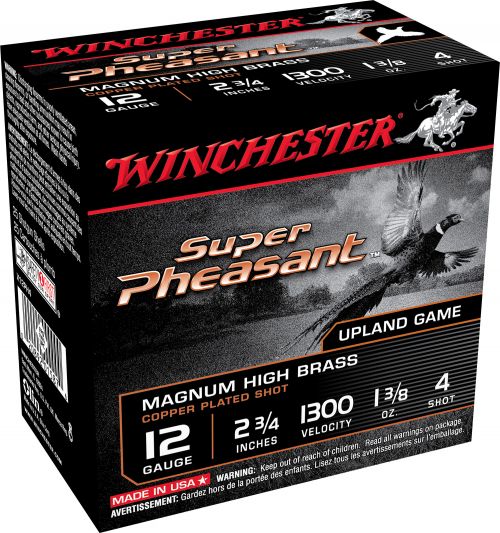 Winchester Ammo Super Pheasant Magnum High Brass 12 Gauge 2.75 1 3/8 oz 4 Shot 25 Bx/ 10 Cs