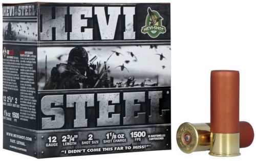 HEVI-Shot Hevi-Steel 12 Gauge 2.75 1 1/8 oz 2 Shot 25 Bx/ 10 Cs