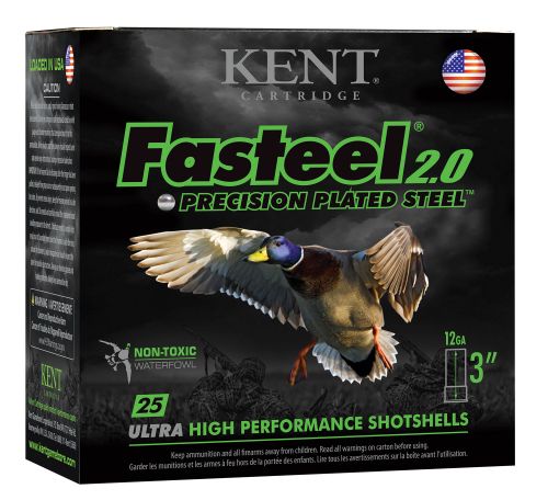 Kent Cartridge Fasteel Waterfowl 12 Gauge 3 1-3/8 oz 2 Shot 25 Bx/ 10 Cs