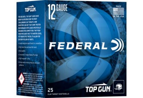 Federal Top Gun Sporting 12 ga Ammo 2-3/4  1250 FPS 1 oz # 8 Shot 25rd box