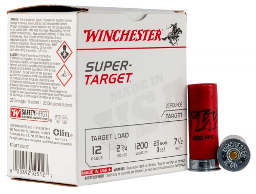 Winchester Ammo TRGT12007 Super Target 12 Gauge 2.75 1 oz 7.5 Shot 25 Bx/ 10 Cs