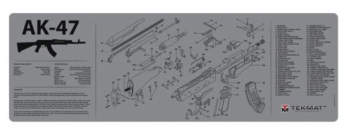 TekMat Original Cleaning Mat AK-47 Parts Diagram 12 x 36 Gray