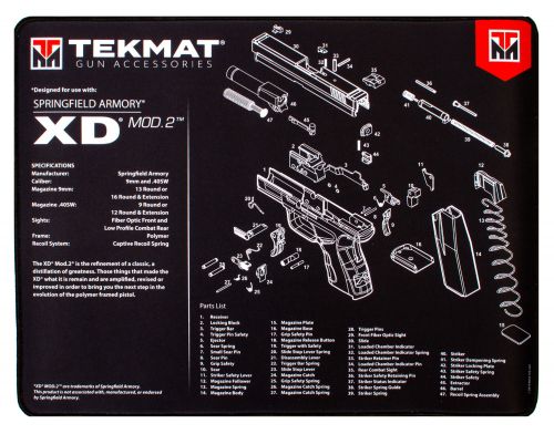 TekMat Ultra Premium Cleaning Mat Springfield XD Mod2 Parts Diagram 15 x 20