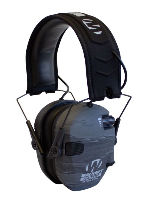 Walkers Razor Pro Digital Electronic Polymer 23 dB Over the Head ATACS Ghost Ear Cups w/Black Band