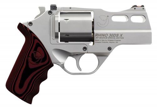 Chiappa Firearms Rhino 30DS-X Special Edition 357 Mag 6 Round 3 Matte Stainless Steel Black/Red G10 Grip