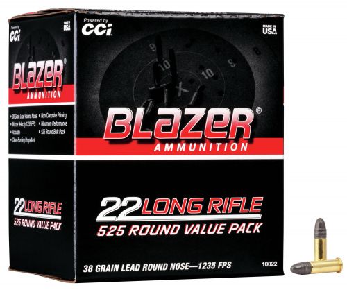 CCI 10022 Blazer Value Pack 22 LR 38 gr 1235 fps Lead Round Nose (LRN) 525 Bx/10 Cs