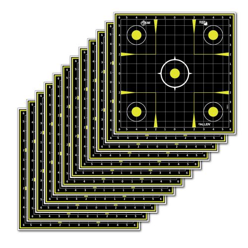 Allen EZ Aim Splash Non-Adhesive Paper 12 x 12 Sight-In Grid Yellow/Black 12 Per Pack