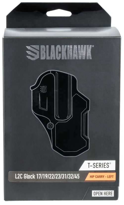 Blackhawk T-Series L2C Black Matte Polymer OWB For Glock 17,22,31,34,35,41,47 Left Hand