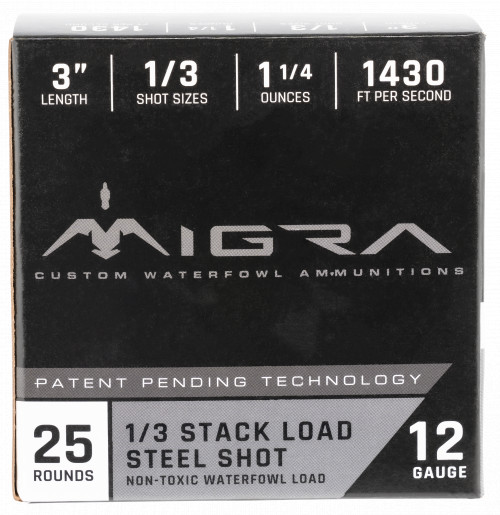 Migra Ammunitions M12S136P Combinational Weekender 12 Gauge 3 1 1/4 oz 1,3 Shot/25 Per Box/6 Cs