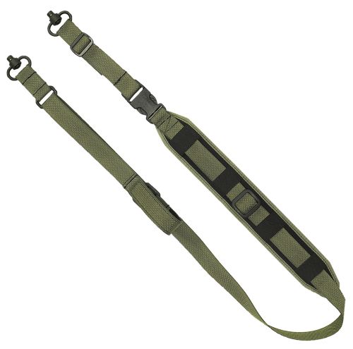 Grovtec US Inc QS 2-Point Sentinel Sling with Push Button Swivels 2 W Adjustable OD Green for Rifle/Shotgun