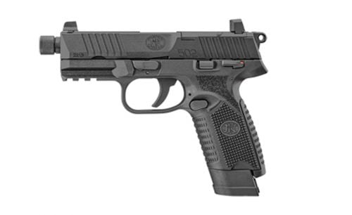 FN 502 Tactical 22 LR 4.60 10+1 Matte Black Polymer Frame & Grip Black Anodized Aluminum Slide
