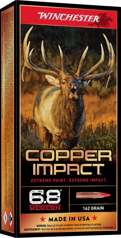 Winchester  Copper Impact 6.8 Western Ammo 162 gr Extreme Point Copper 20rd box  (Lead Free)