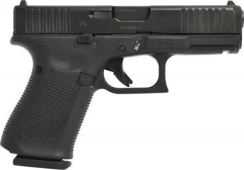 Glock G19 Gen5 MOS 9mm Luger 4.02 15+1 Black Polymer Frame Black Steel Slide with MOS Cuts Black Interchangeable B