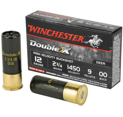 Winchester Double X High Velocity Buckshot 12 Gauge Ammo 2.75 00 Buck 5 Round Box
