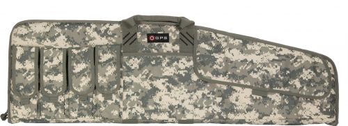 G*Outdoors Single Rifle Case A-TACS AU 600D Polyester with Mag Pouch, Lockable Zippers & Fleece-Lining 42 L x 13