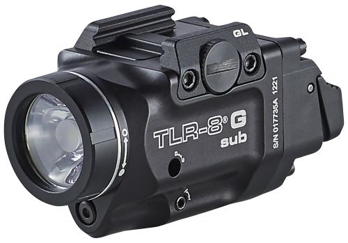 Streamlight 69431 TLR-8 Sub w/Laser Green Laser 500 Lumens 640-660nM Wavelength, Black 141 Meters Beam Distance