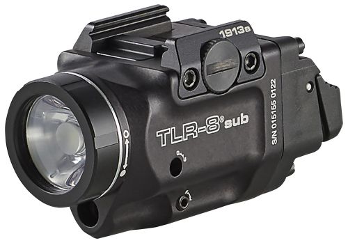 Streamlight 69418 TLR-8 Sub w/Laser Red Laser 500 Lumens, 640-660nM Wavelength, Black 141 Meters Beam Distance