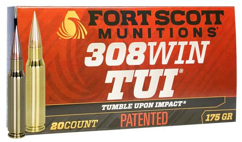 Fort Scott Munitions 308 175gr SCV2 Tumble Upon Impact (TUI) Rifle 308 Win 175 gr Solid Copper Spun 20 Per Box/ 10 Case