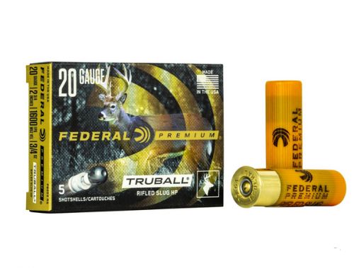 Federal Premium Vital-Shok TruBall Lead Rifled Slug 20 Gauge Ammo 2-3/4  5 Round Box