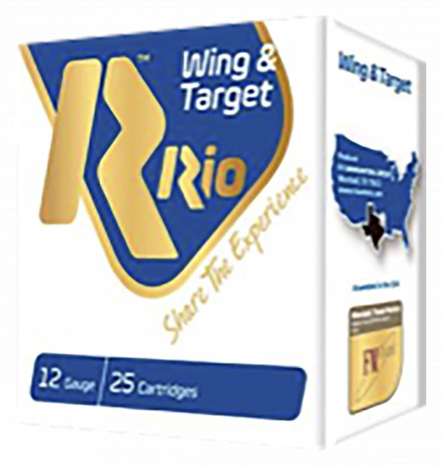 Rio Wing & Target 12 Gauge Ammo 2.75 1 oz  #8 Shot  1250fps  25rd box