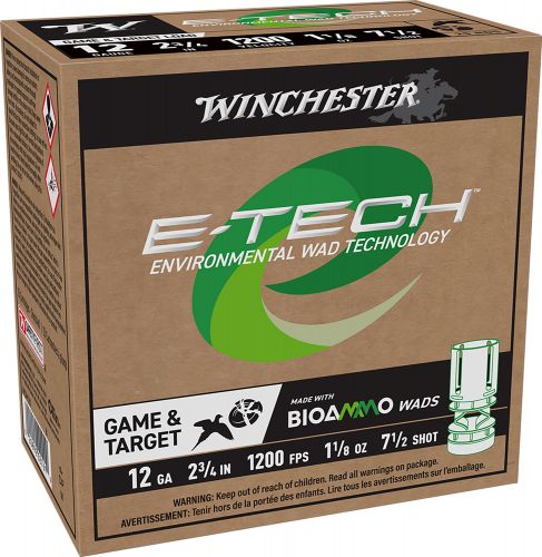 Winchester Ammo E-Tech 12 Gauge 2.75 1 1/8 oz 7.5 Shot 25 Per Box