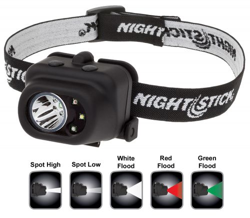 Nightstick Multi-Function Headlamp 150/80/100/9/18 Lumens AAA (3) Black