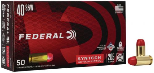 Federal American Eagle  Total Syntech Jacket Flat Nose 40 S&W Ammo 50 Round Box
