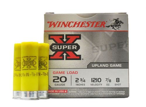 Winchester 20 Ga. Super X Game 2 3/4 7/8 oz, #8 Lead Round