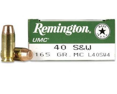 Remington Ammunition 23746 UMC 40 S&W 165 gr Full Metal Jacket (FMJ) 50 Bx/ 10 Cs