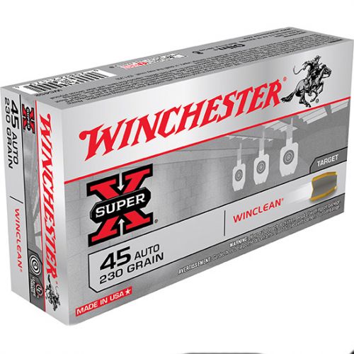 Winchester Super X Winclean Brass Enclosed Base Soft Point 45 ACP Ammo 230 gr 50 Round Box