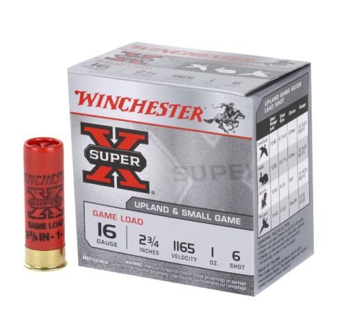 Winchester SUPER-X GAME LD 16GA 12.75 #6 1OZ 25/10