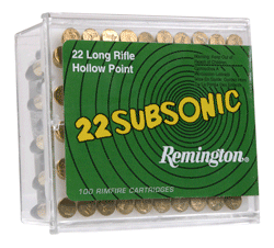 Rem Ammo 22LR HV HP Subsonic (100 rounds per box) - 21141