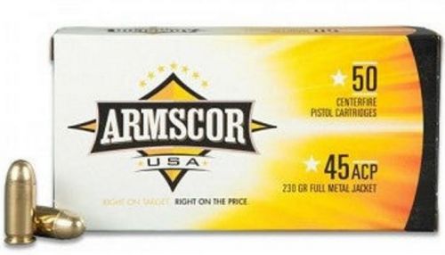 Armscor 45ACP, 230 Grain, Full Metal Jacket, 50/box