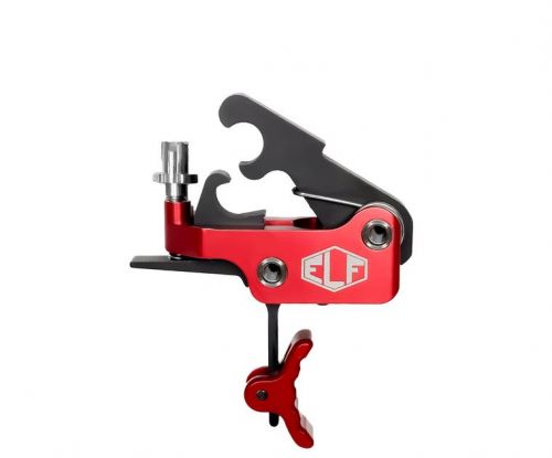 Elftmann Tactical SE Pro, FA, Adjustable Trigger, Curved  Red Shoe, Fits AR-15, Anodized Finish, Red SE-PRO-R-C-FA