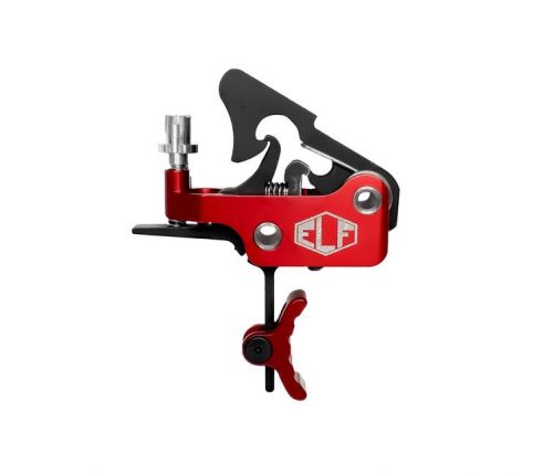 Elftmann Tactical Apex, FA, Adjustable Trigger, Large Pin, Curved  Red Shoe, Fits AR-15, Anodized Finish, Red APEX-170-R-C-F