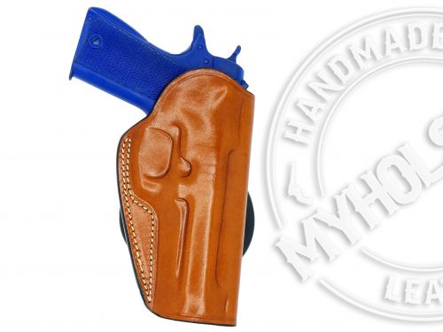 BROWN Beretta 92 F Phantom OWB Quick Draw Right Hand Leather Paddle Holster